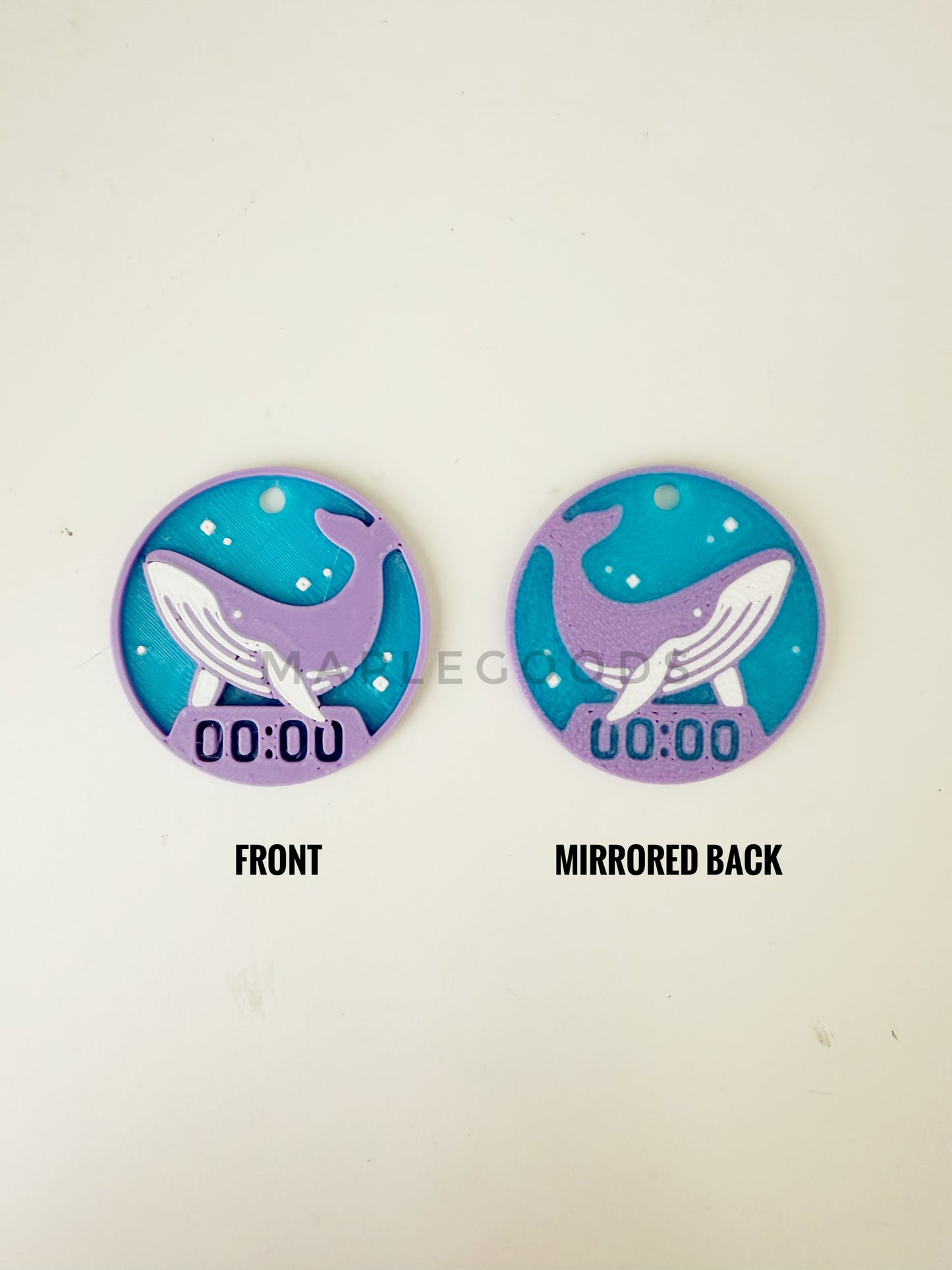 Glow-in-the-Dark 00:00 Whale Charms (24 or 5 pcs)