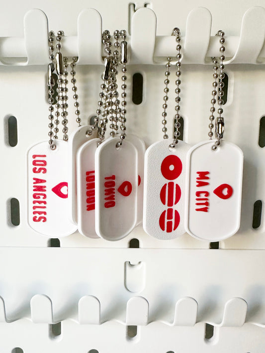 3d printed dog tags with city locations for bulk concert freebies