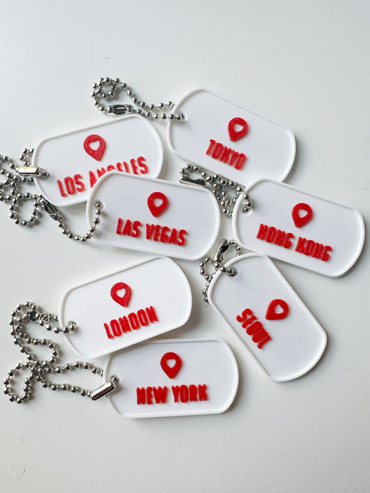 3d printed city dog tags for concert bulk freebies