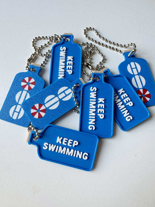 3d printed KEEP SWIMMING charm message in a bottle